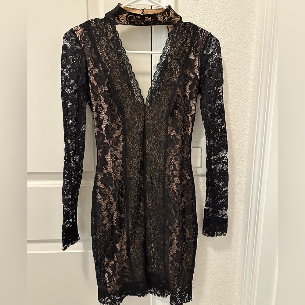 Bebe Black Lace Detail Dress